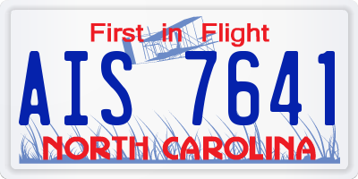NC license plate AIS7641