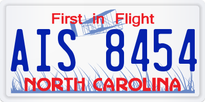 NC license plate AIS8454