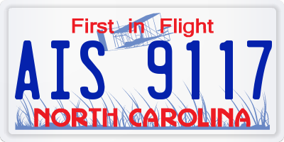 NC license plate AIS9117