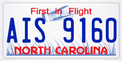 NC license plate AIS9160