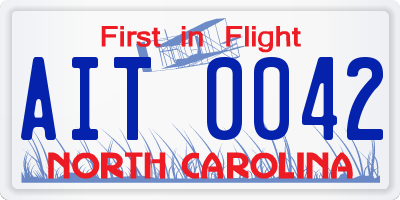 NC license plate AIT0042