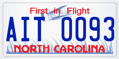 NC license plate AIT0093