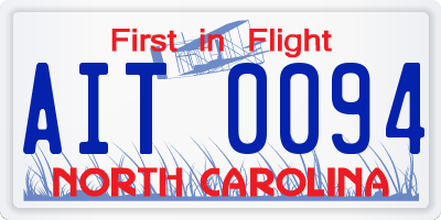NC license plate AIT0094