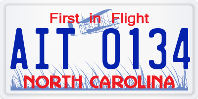 NC license plate AIT0134