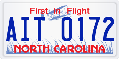 NC license plate AIT0172