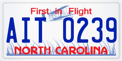 NC license plate AIT0239