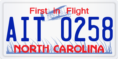 NC license plate AIT0258