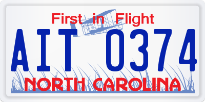 NC license plate AIT0374