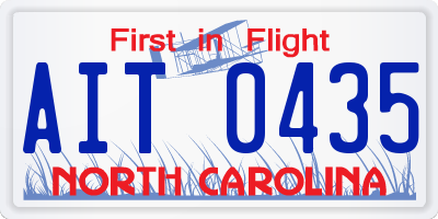 NC license plate AIT0435