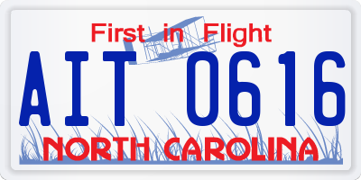 NC license plate AIT0616