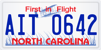 NC license plate AIT0642