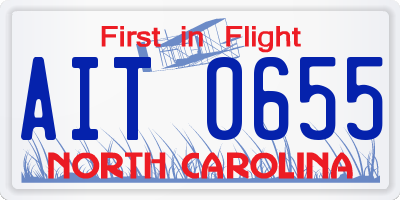 NC license plate AIT0655