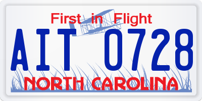 NC license plate AIT0728