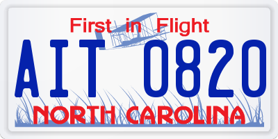 NC license plate AIT0820