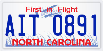 NC license plate AIT0891