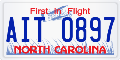 NC license plate AIT0897