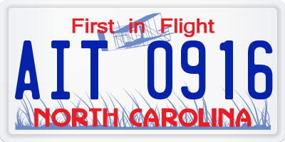 NC license plate AIT0916