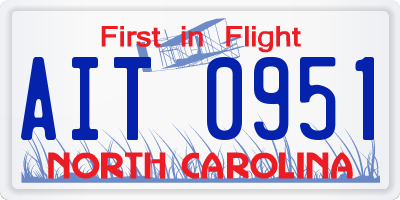NC license plate AIT0951