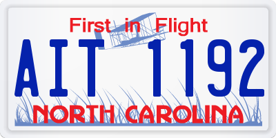 NC license plate AIT1192