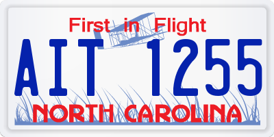 NC license plate AIT1255