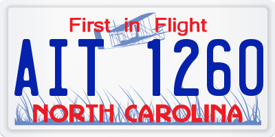NC license plate AIT1260
