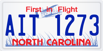 NC license plate AIT1273