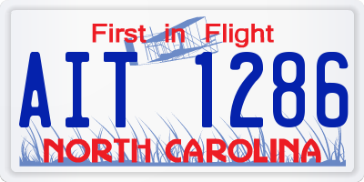 NC license plate AIT1286