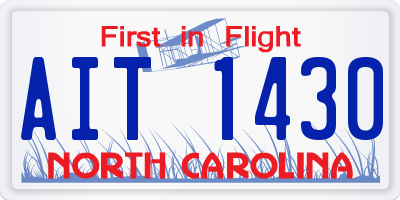 NC license plate AIT1430