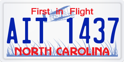 NC license plate AIT1437
