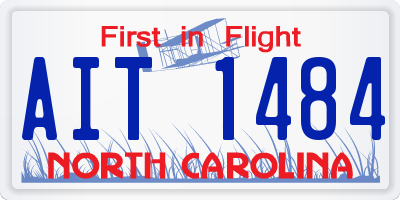 NC license plate AIT1484