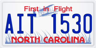 NC license plate AIT1530