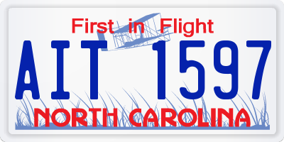 NC license plate AIT1597