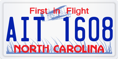 NC license plate AIT1608