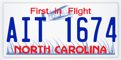 NC license plate AIT1674