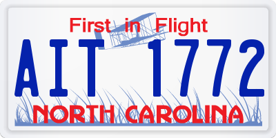 NC license plate AIT1772