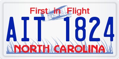 NC license plate AIT1824