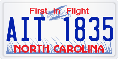 NC license plate AIT1835
