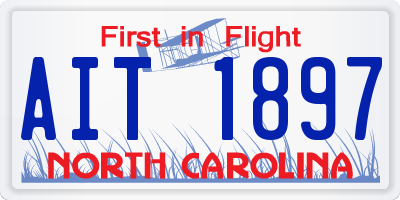 NC license plate AIT1897