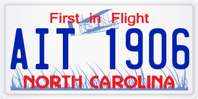 NC license plate AIT1906