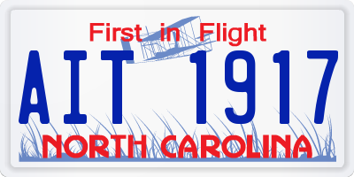 NC license plate AIT1917