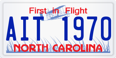 NC license plate AIT1970