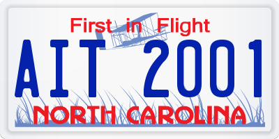 NC license plate AIT2001