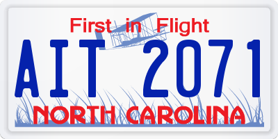 NC license plate AIT2071
