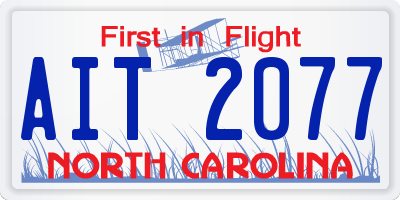 NC license plate AIT2077