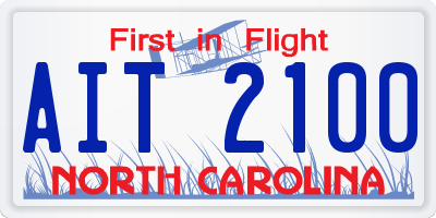 NC license plate AIT2100