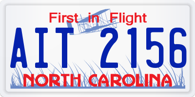 NC license plate AIT2156
