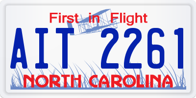 NC license plate AIT2261