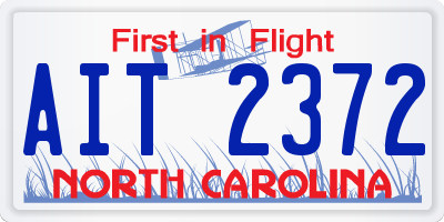 NC license plate AIT2372