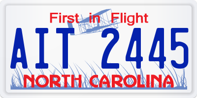 NC license plate AIT2445