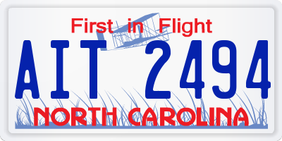NC license plate AIT2494